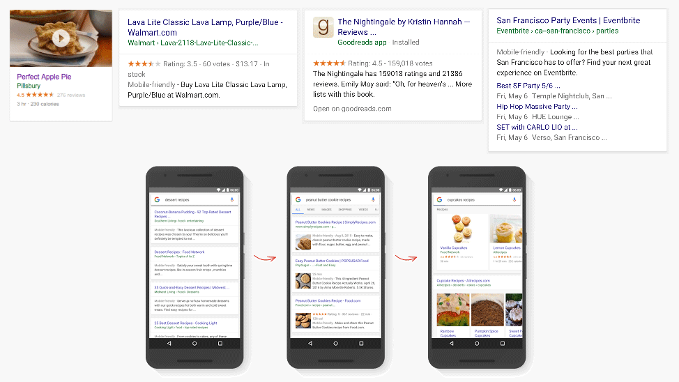 examples of rich snippets and rich cards